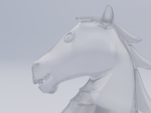 Knight Frosted Glass Pieces of Chess 3D 모델
