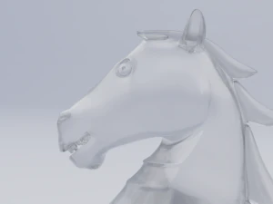 Pi&egrave;ces d'&eacute;checs en verre d&eacute;poli chevalier Modèle 3D