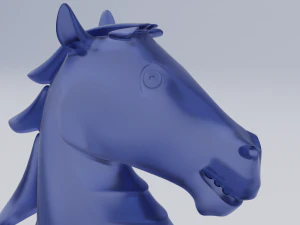 Pi&egrave;ces d'&eacute;checs en verre d&eacute;poli chevalier Modèle 3D