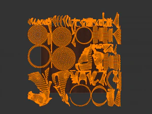 Pi&egrave;ces d'&eacute;checs en verre d&eacute;poli chevalier Modèle 3D
