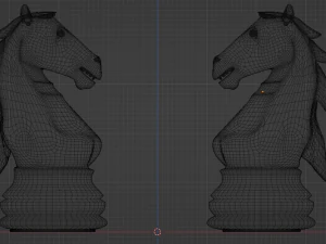 Pi&egrave;ces d'&eacute;checs en verre d&eacute;poli chevalier Modèle 3D