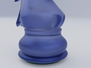 Pi&egrave;ces d'&eacute;checs en verre d&eacute;poli chevalier Modèle 3D