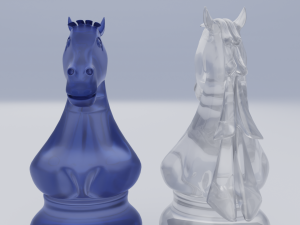 Knight Frosted Glass Pieces of Chess 3D 모델