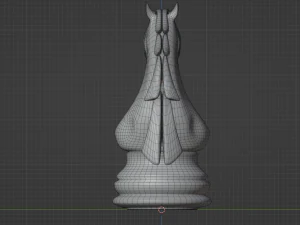 Pi&egrave;ces d'&eacute;checs en verre d&eacute;poli chevalier Modèle 3D