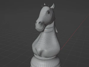 Pi&egrave;ces d'&eacute;checs en verre d&eacute;poli chevalier Modèle 3D