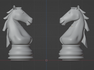 Knight Frosted Glass Pieces of Chess 3D 모델