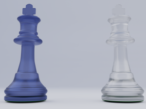 King Frosted Glass Chess Pieces 3D 모델