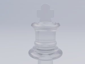 King Frosted Glass Chess Pieces 3D Model