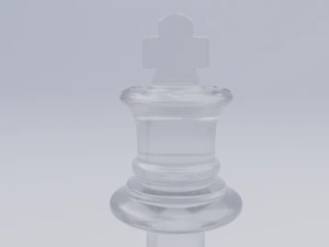 King Frosted Glass Chess Pieces 3D Model