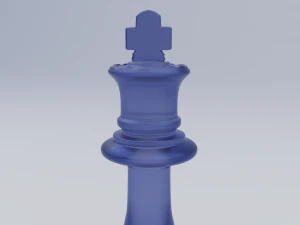 King Frosted Glass Chess Pieces 3D Model