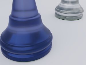 King Frosted Glass Chess Pieces 3D Model