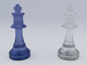 King Frosted Glass Chess Pieces 3D Model