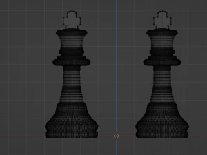 King Frosted Glass Chess Pieces 3D Model