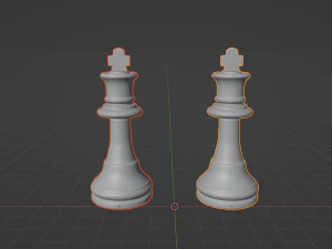 King Frosted Glass Chess Pieces 3D Model