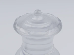 Pe&ccedil;as de vidro fosco de jogo de xadrez e tabuleiro de pedra Modelo 3D