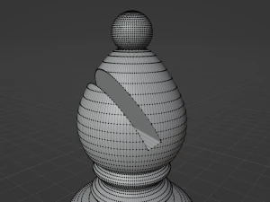 Pe&ccedil;as de vidro fosco de jogo de xadrez e tabuleiro de pedra Modelo 3D