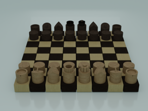 Chess Set Style 1 Low-poly Modèle 3D