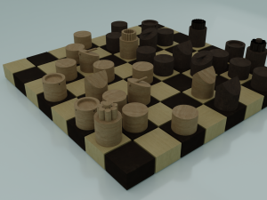 Chess Set Style 1 Low-poly Modèle 3D
