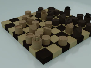 Chess Set Style 1 Low-poly 3D Model