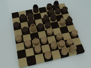 Chess Set Style 1 Low-poly Modèle 3D