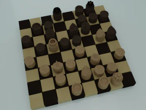 Chess Set Style 1 Low-poly 3D Model