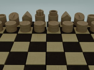 Chess Set Style 1 Low-poly Modèle 3D