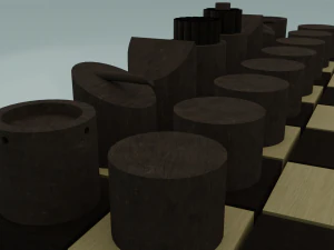 Chess Set Style 1 Low-poly 3D Model