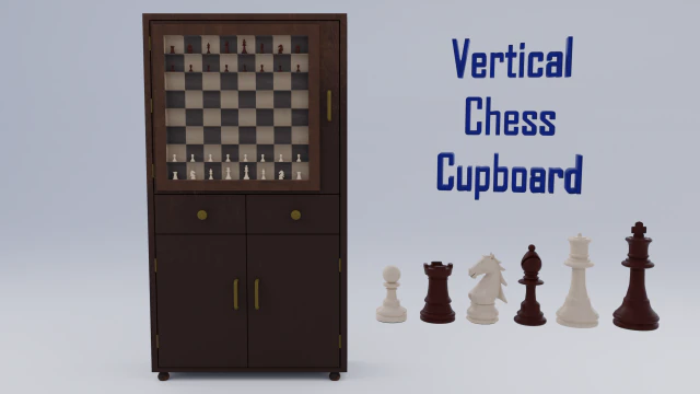 Jogo de xadrez vertical em um armário Modelo 3D .c4d .max .obj .3ds .fbx .stl .blend