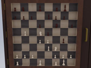 Jogo de xadrez vertical em um arm&aacute;rio Modelo 3D