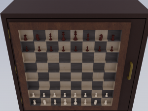 Vertical Chess-set in a Cupboard Model 3D