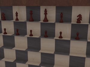 Vertical Chess-set in a Cupboard Model 3D