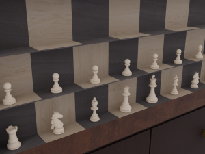 Vertical Chess-set in a Cupboard Model 3D