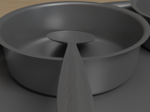 Indian Dinner Set of Steel Low-poly 3D Model