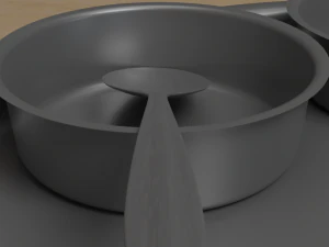 Indian Dinner Set of Steel Low-poly 3D Model