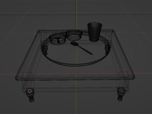 Indian Dinner Set of Steel Low-poly 3D Model