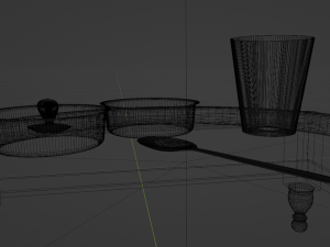 Indian Dinner Set of Steel Low-poly 3D Model