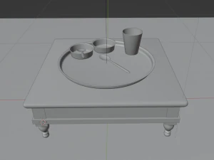 Indian Dinner Set of Steel Low-poly 3D Model