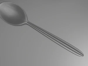 Indian Dinner Set of Steel Low-poly 3D Model
