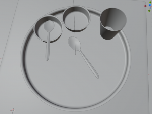Indian Dinner-set of Brass Low-poly Modèle 3D