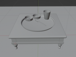 Indian Dinner-set of Brass Low-poly Modèle 3D