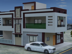 Modern Home Exterior Low-poly Modèle 3D