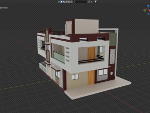 Modern Home Exterior Low-poly Modèle 3D