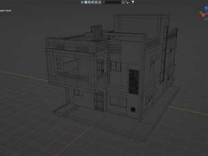Modern Home Exterior Low-poly Modèle 3D