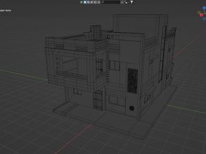 Modern Home Exterior Low-poly Modèle 3D