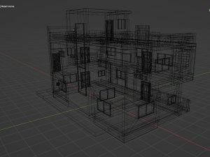 Modern Home Exterior Low-poly Modèle 3D