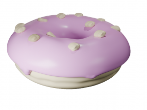 Donut with pink icing 3D 模型