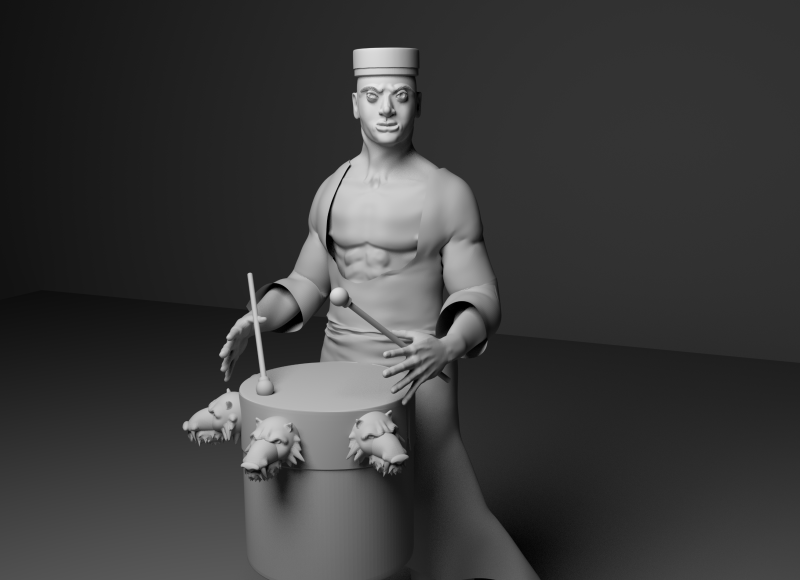 Drummer 3D Model .c4d .max .obj .3ds .fbx .stl .blend 