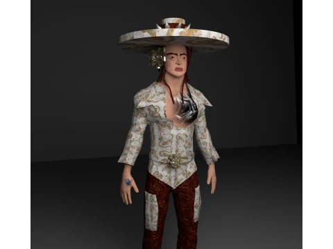 Cowboy baixo poli Modelo 3D
