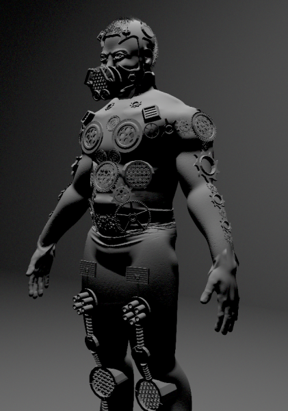 Cyborg 3D Модель .c4d .max .obj .3ds .fbx .stl .blend 
