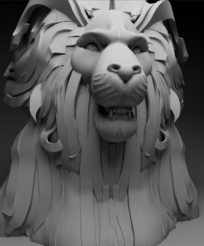 Leon head 3D Модель .c4d .max .obj .3ds .fbx .stl .blend